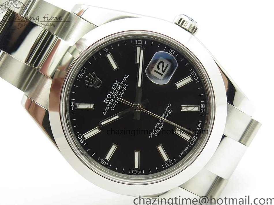 MiroTime 0523 DateJust II 126334 41mm SS BP 1:1 Best Edition Black Dial Sticks Makers on Oyster Bracelet ZeroBulk 3325